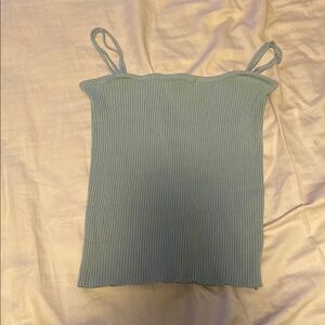Women's Ribbed Tank Top - Light Blue